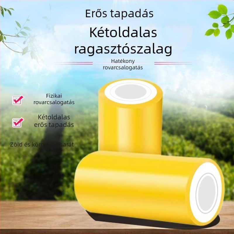 Kétoldalas ragadós rovarriasztó szalag kertekhez, gyümölcsösökhöz és üvegházakhoz (sárga)