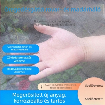 Üvegházi rovar- és madárvédő háló sűrű hálóval zöldségekhez és gyümölcsfákhoz
