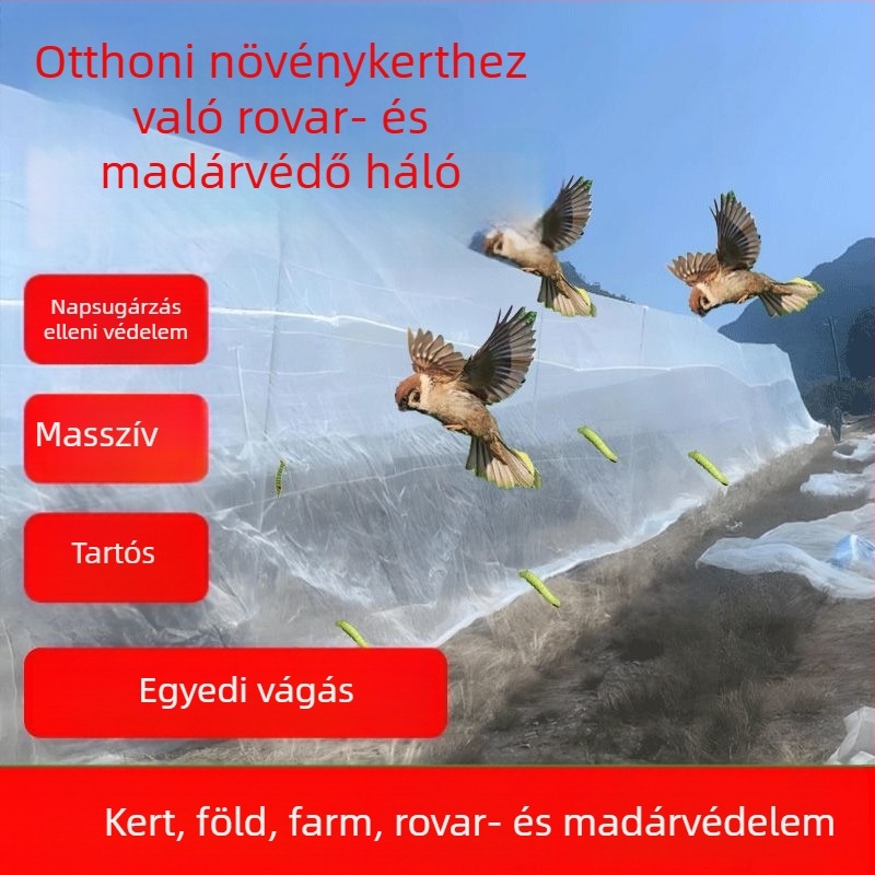 Üvegházi rovar- és madárvédő háló sűrű hálóval zöldségekhez és gyümölcsfákhoz