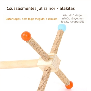 Papagáj játék vasból készült szélmalom állvánnyal, mászó hálóval és hintával, modell N284011