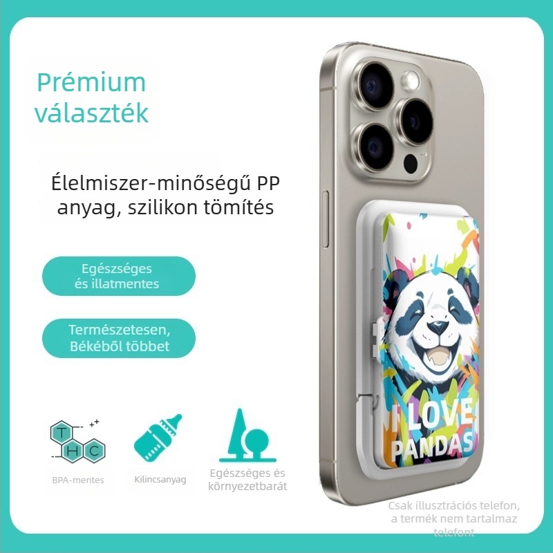 Kangzhao tablettás doboz, rajzfilmszerű stílus, hordozható, 50 ml kapacitás, TPU és műanyag