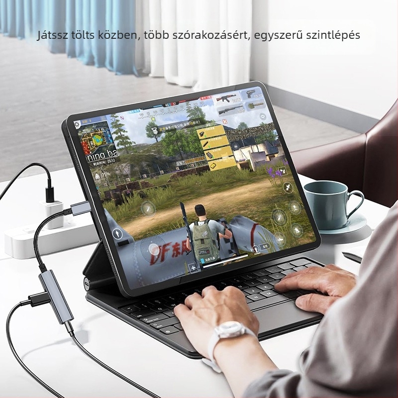 KINMAX AD06 Type-C-s 3,5 mm-es audio- és töltőadapter – 2 az 1-ben fejhallgató- és töltőadapter Type-C eszközöknek (Google, Samsung, Huawei, Xiaomi, Apple 15/16 sorozat)