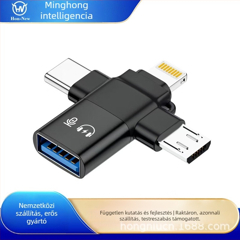 Cross OTG adapter, 3 az 1-ben USB-C OTG konverter Apple, Huawei, Oppo, Xiaomi és Vivo készülékekhez
