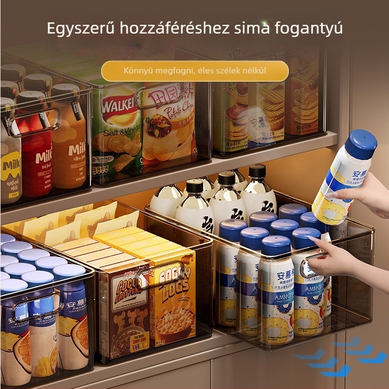 Asztali tároló doboz, átlátszó akril, téglalap alakú műanyag rendező