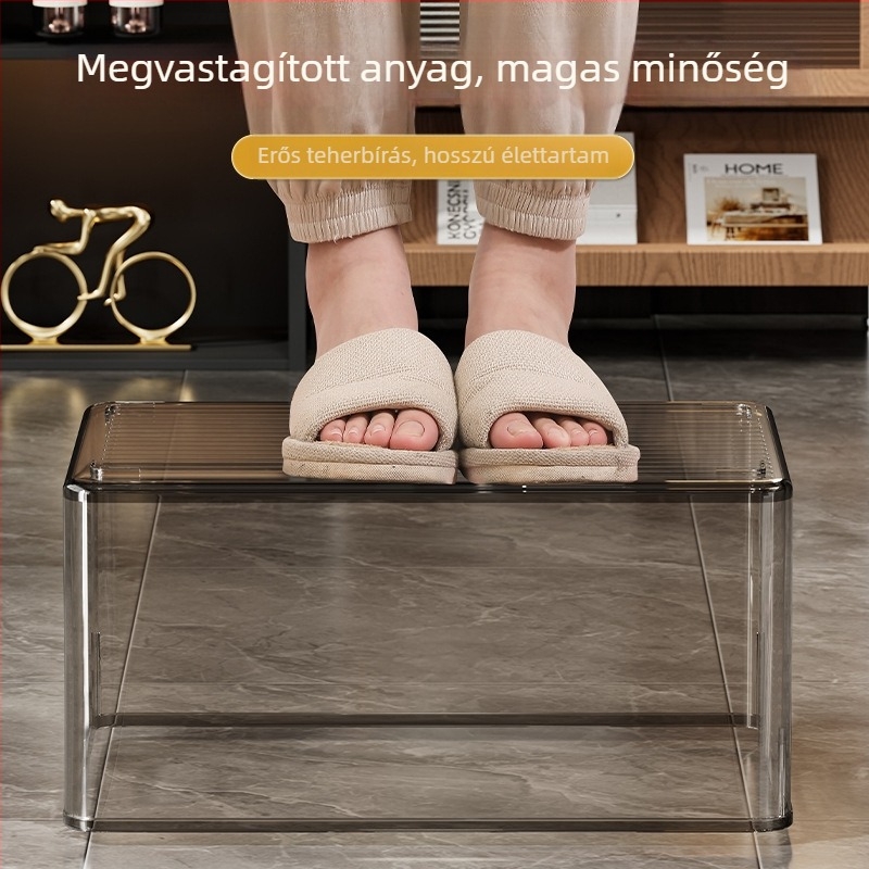 Asztali tároló doboz, átlátszó akril, téglalap alakú műanyag rendező