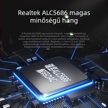 Type-C–től 3,5 mm-es audió adapterkábel (Realtek 5686) USB-C telefonokra, privát modell, licencelt magán címke