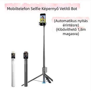Selfie bot képernyő-projektorral - Bluetooth távirányító, ötvözettest, beépített képstabilizátor