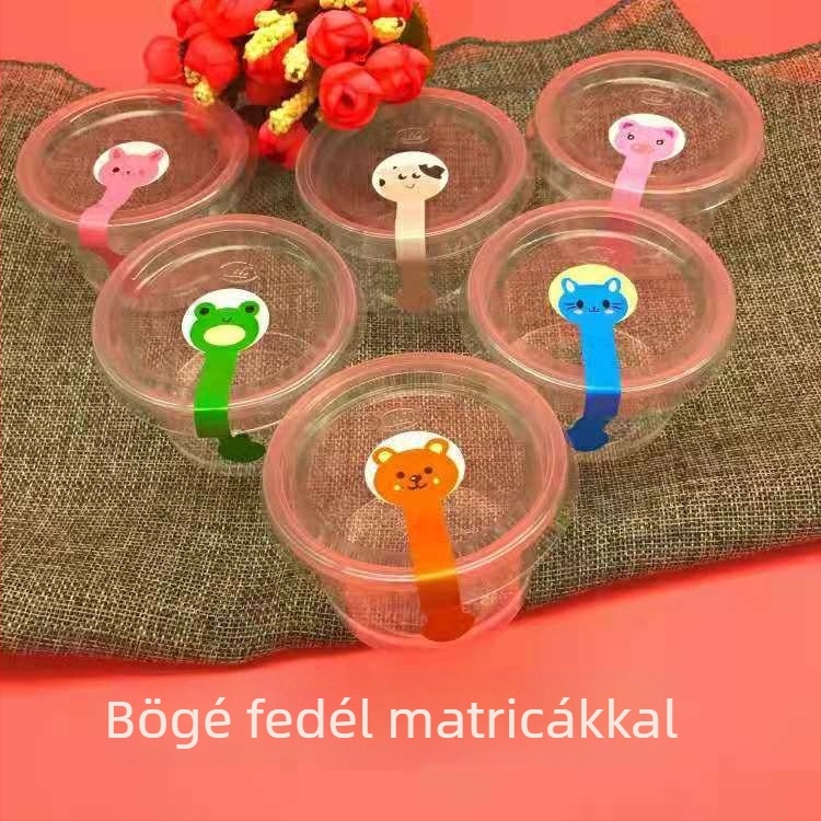 Egyszer használatos PVC műanyag desszert tál, fedél nélküli (csomagolás: pohár)