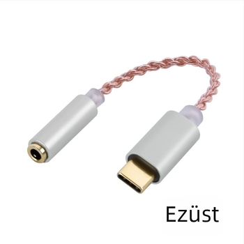Kinmax BA02_R2 Type-C to DAC digitális audió dekóder és fejhallgató erősítő adapter, 32-bit 384 kHz, külső DAC ALC5686