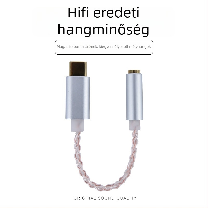 Kinmax BA02_R2 Type-C to DAC digitális audió dekóder és fejhallgató erősítő adapter, 32-bit 384 kHz, külső DAC ALC5686