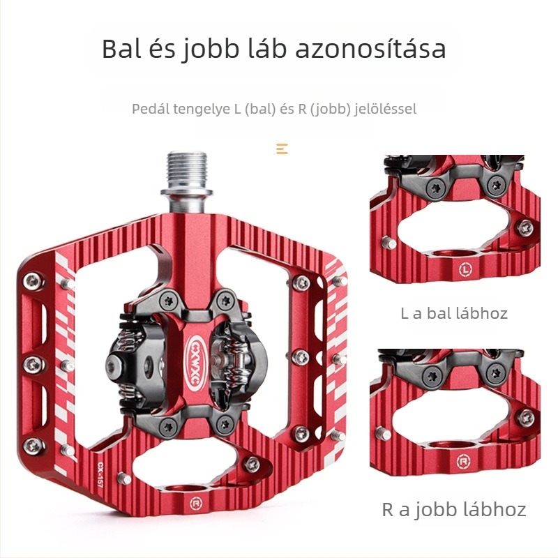 ROCES MTB pedálok – kétoldalas zárás, alumíniumötvözet, csapágyak