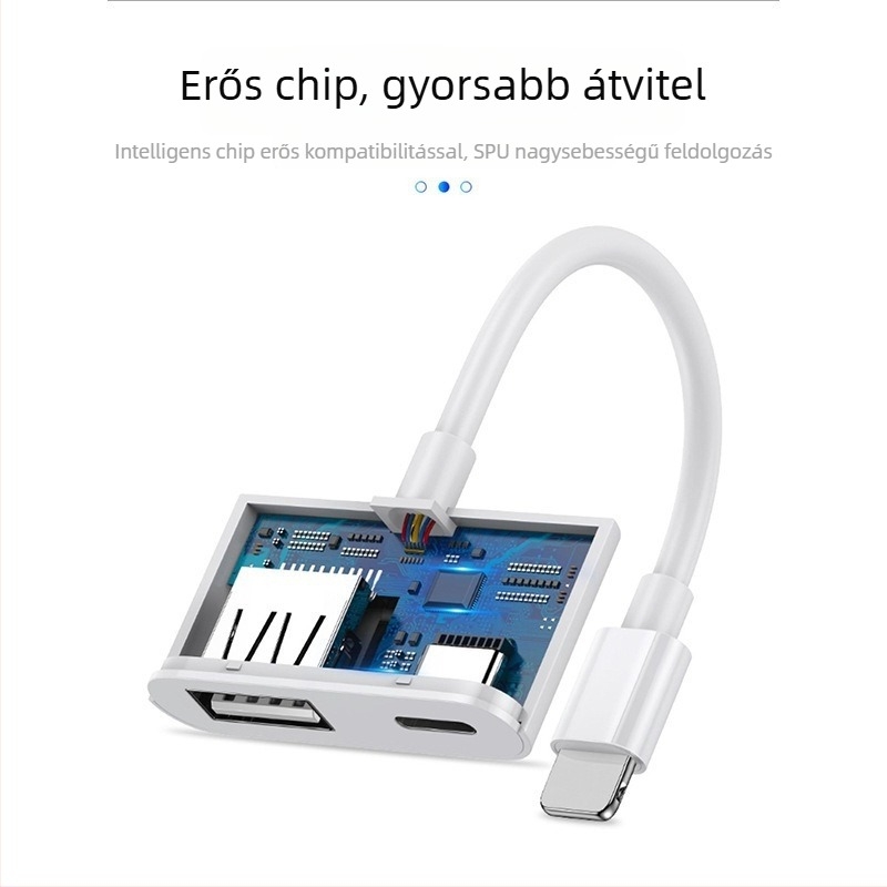 OTG USB-C 2-in-1 adapter Apple készülékekhez, támogatja a USB pendrive