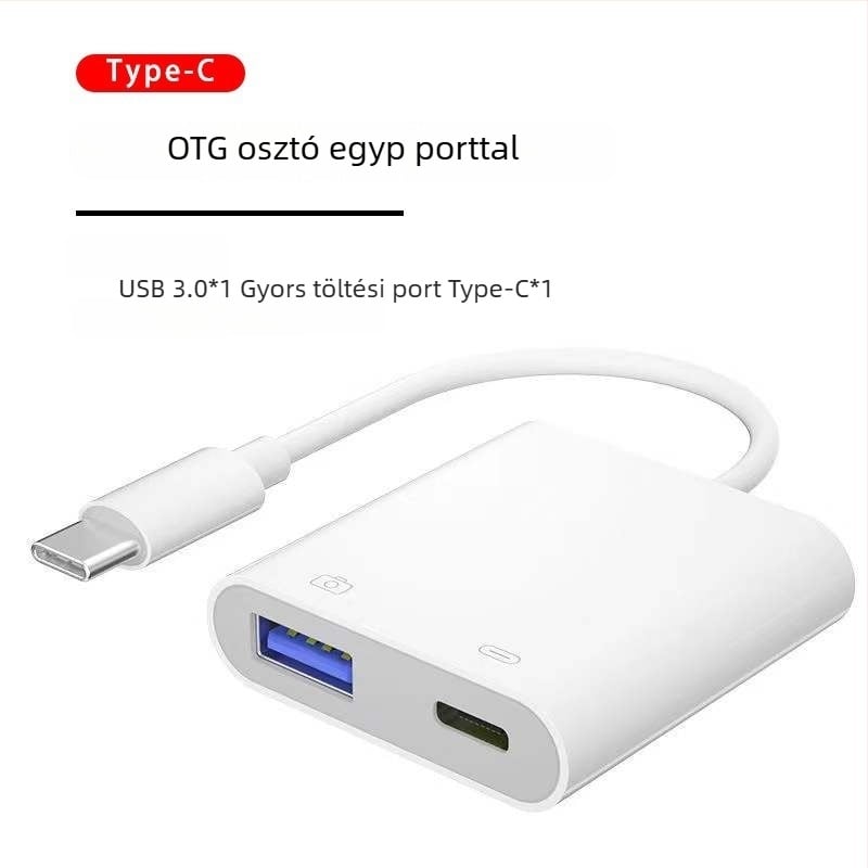 OTG USB-C 2-in-1 adapter Apple készülékekhez, támogatja a USB pendrive