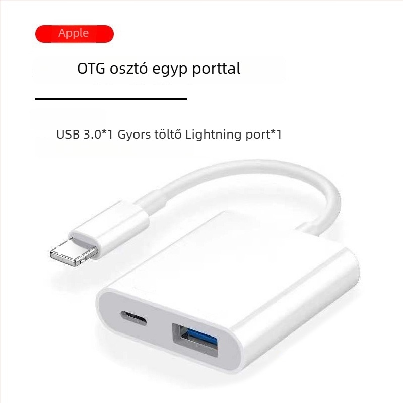 OTG USB-C 2-in-1 adapter Apple készülékekhez, támogatja a USB pendrive
