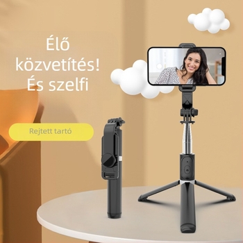 Selfie bot Q02 stabilizátor Bluetooth távirányítóval, hordozható, ABS + rozsdamentes acél, univerzális stílus