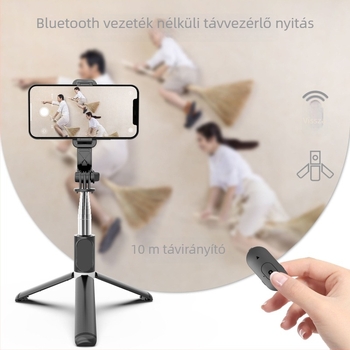 Selfie bot Q02 stabilizátor Bluetooth távirányítóval, hordozható, ABS + rozsdamentes acél, univerzális stílus