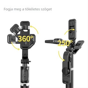 Selfie bot Q02 stabilizátor Bluetooth távirányítóval, hordozható, ABS + rozsdamentes acél, univerzális stílus