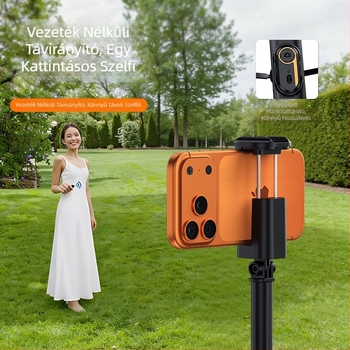 Bluetooth-integrált telefon-tartó 360°-os forgással élő közvetítéshez és utazásokhoz