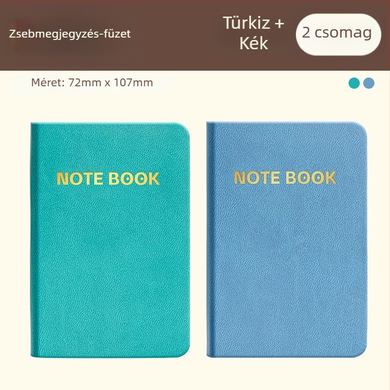 A7 bőrhatású zsebfüzet, hordozható napló és tervező diákok számára
