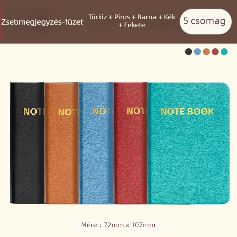 A7 bőrhatású zsebfüzet, hordozható napló és tervező diákok számára