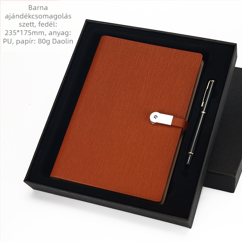 PU borítós notesz texturált külsővel, USB csat, laza lapok kötése (loose-leaf), Dowling papír 80 gsm, 100–200 oldal