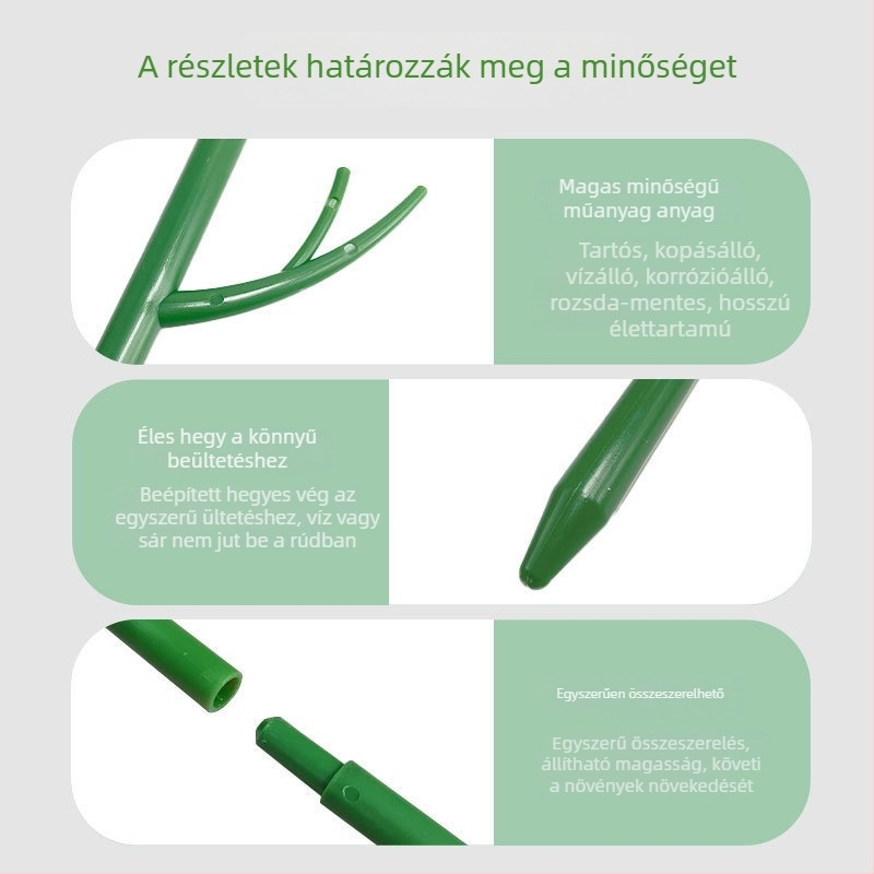 Műanyag növénytámasz futókeret virágokhoz – dekoratív kerti kiegészítő, nem importált