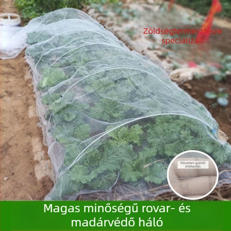 80-mesh rovarvédő háló zöldségek termesztéséhez, ideális palántákhoz, kertekhez és gyümölcsösökhöz, madárvédő háló