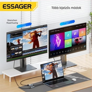 HDMI–Type-C adapter, 8K támogatás, ESSAGER Clear Series, tápellátás külső forrás nélkül, USB-C interfész