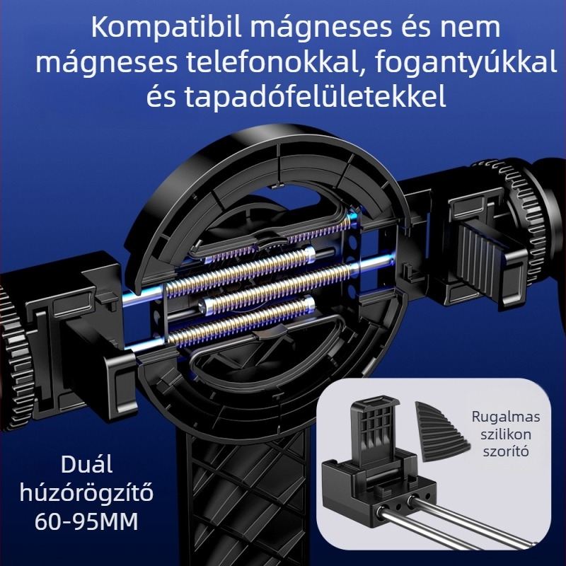 P07Max MagSafe mágneses selfie pálca négy lábú állvánnyal, alumínium ötvözet, Bluetooth távirányító, rezgéscsillapítás, világítás