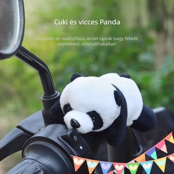 Kormány Panda baba dekoráció — aranyos textil dísz, karikatúra stílusú kiegészítő kerékpárhoz és motorkerékpárhoz (Anyag: textil; Stílus: karikatúra; Márka: Trenika; Funkció: Díszítés)