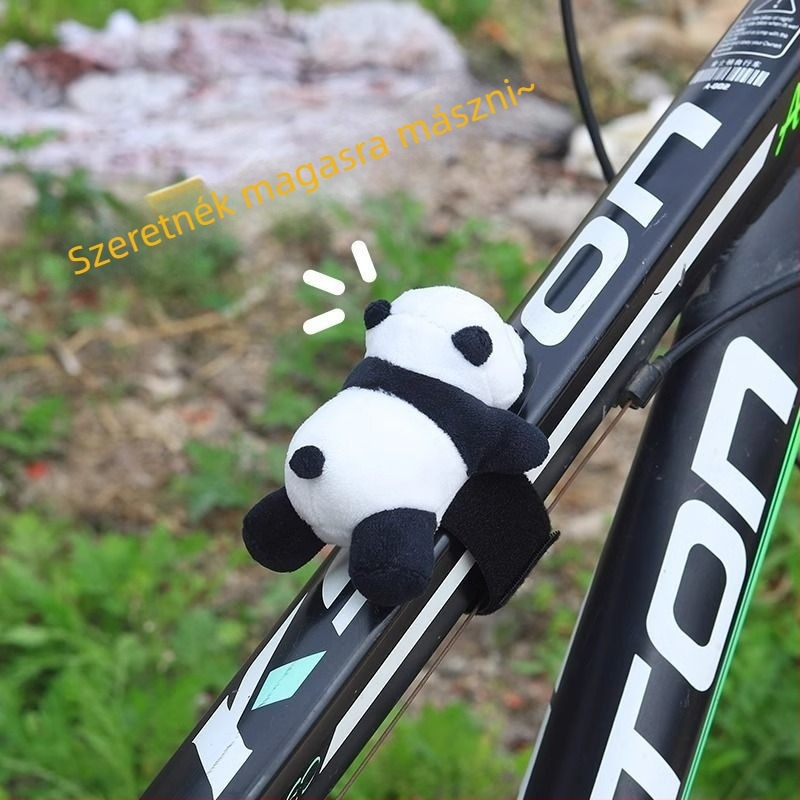 Kormány Panda baba dekoráció — aranyos textil dísz, karikatúra stílusú kiegészítő kerékpárhoz és motorkerékpárhoz (Anyag: textil; Stílus: karikatúra; Márka: Trenika; Funkció: Díszítés)