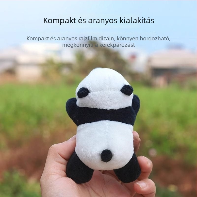 Kormány Panda baba dekoráció — aranyos textil dísz, karikatúra stílusú kiegészítő kerékpárhoz és motorkerékpárhoz (Anyag: textil; Stílus: karikatúra; Márka: Trenika; Funkció: Díszítés)