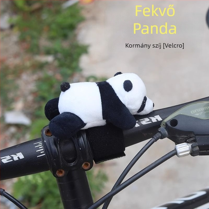 Kormány Panda baba dekoráció — aranyos textil dísz, karikatúra stílusú kiegészítő kerékpárhoz és motorkerékpárhoz (Anyag: textil; Stílus: karikatúra; Márka: Trenika; Funkció: Díszítés)