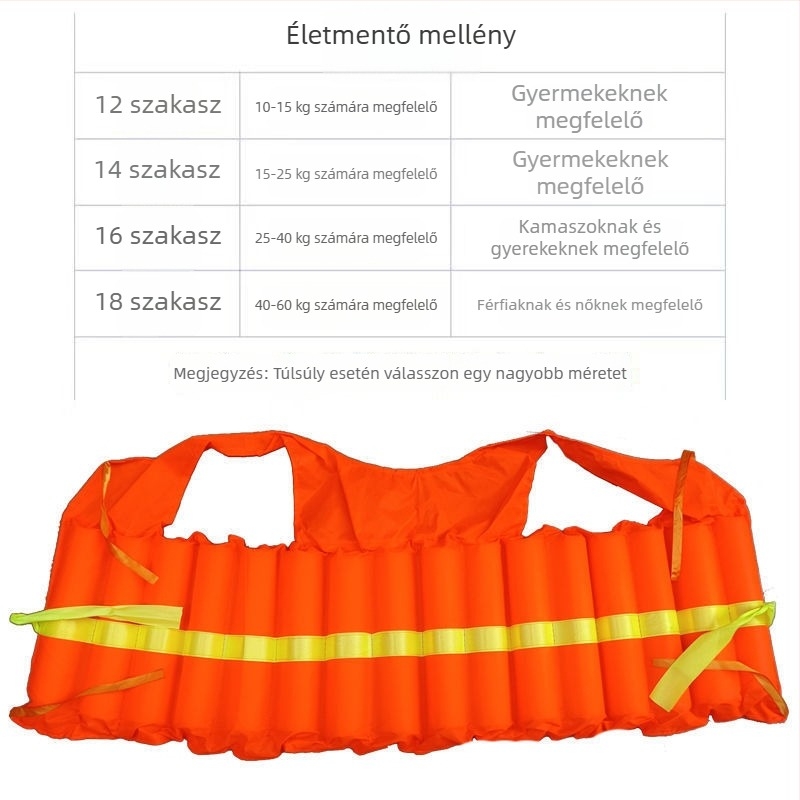 Mentőmellény gyerekeknek és felnőtteknek, habból készült mellény vízi horgászathoz, hordozható, autóba szerelhető