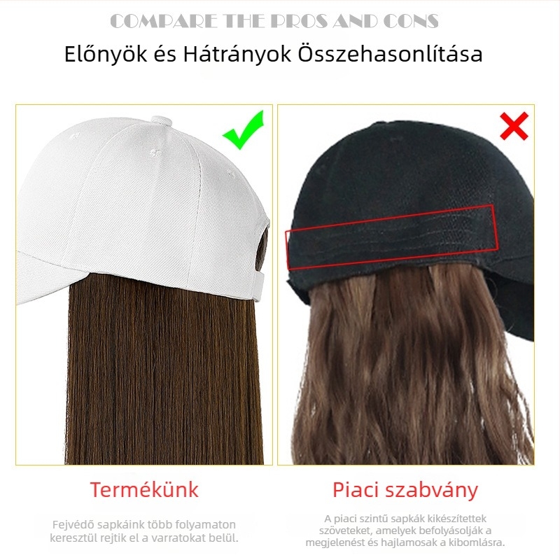 Egységes sapkás paróka, rövid egyenes haj, kulcscsontig érő hossz, hőálló rost, nőknek