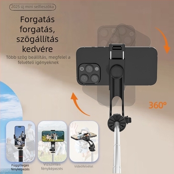 X2020D Bluetooth Selfie Bot Tripoddal, ABS+Rozsdamentes acél, Univerzális kompatibilitás, Nettó tömeg 273 g