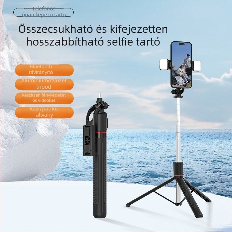 X2020D Bluetooth Selfie Bot Tripoddal, ABS+Rozsdamentes acél, Univerzális kompatibilitás, Nettó tömeg 273 g