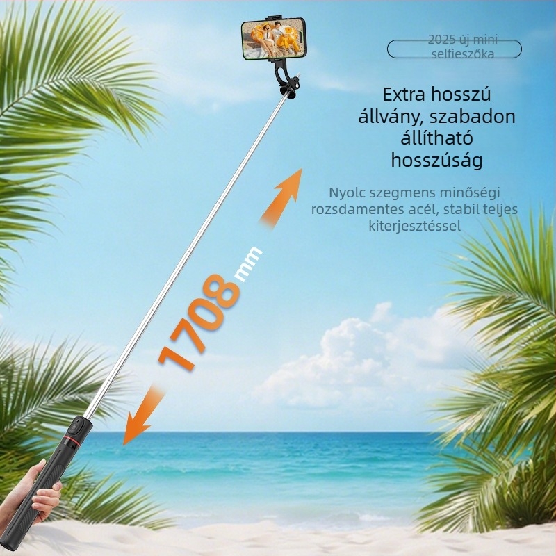 X2020D Bluetooth Selfie Bot Tripoddal, ABS+Rozsdamentes acél, Univerzális kompatibilitás, Nettó tömeg 273 g