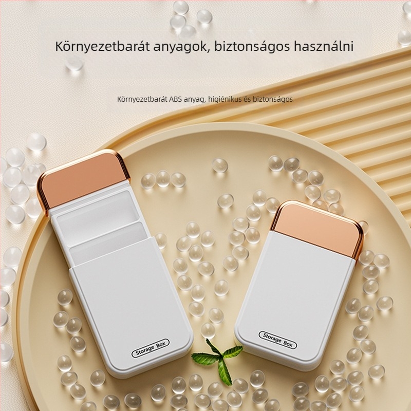 RC-006 tablettás doboz, ABS, fiókos kialakítás, hordozható, 50 ml kapacitás