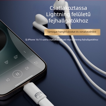 Apple számára Type-C to Lightning fülhallgató adapter — PD45W gyors töltés, beépített vezérlés, Hi‑Fi hangzás