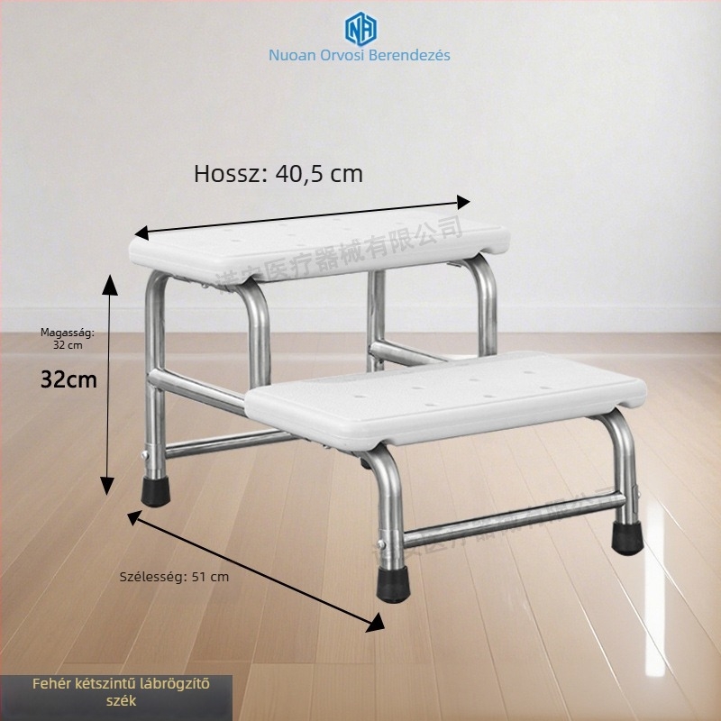 NA005 rozsdamentes acél lábtámasz – egy- és kétrétegű, modern minimalista stílus, lábtámasz otthonra vagy klinikára, gyermekeknek, felnőtteknek és időseknek