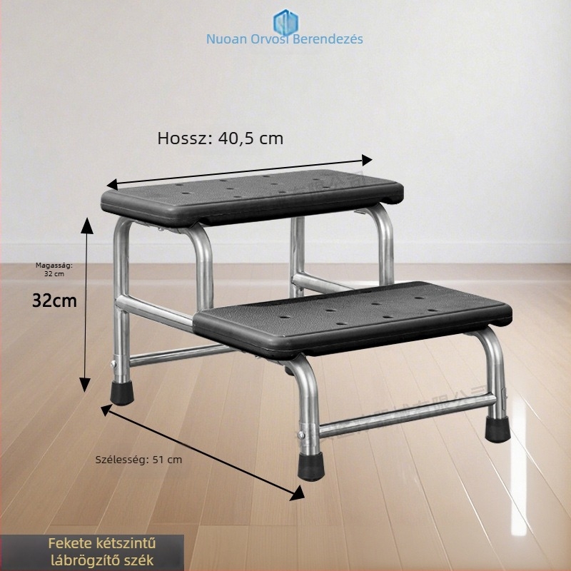 NA005 rozsdamentes acél lábtámasz – egy- és kétrétegű, modern minimalista stílus, lábtámasz otthonra vagy klinikára, gyermekeknek, felnőtteknek és időseknek