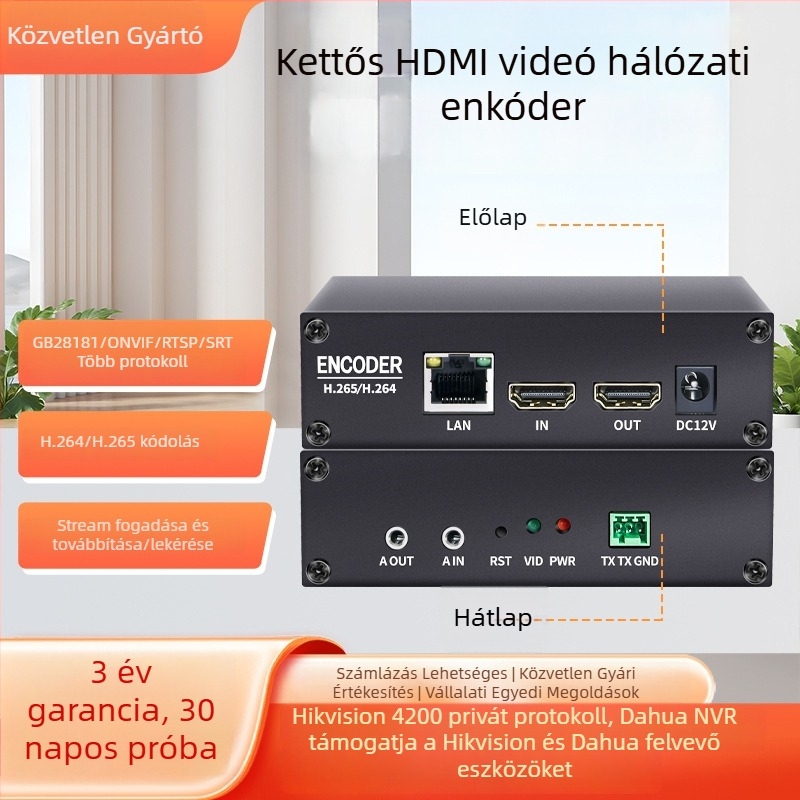 HDMI képernyőfelvevő H.265-ös kódolóval és több kijelzőhöz