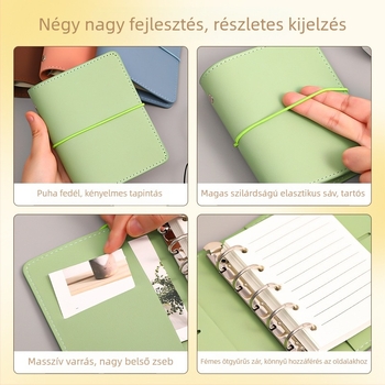 Kivehető lapokkal ellátott notesz, műbőr fedél, erdei papír, 80 g/m², 40 oldal