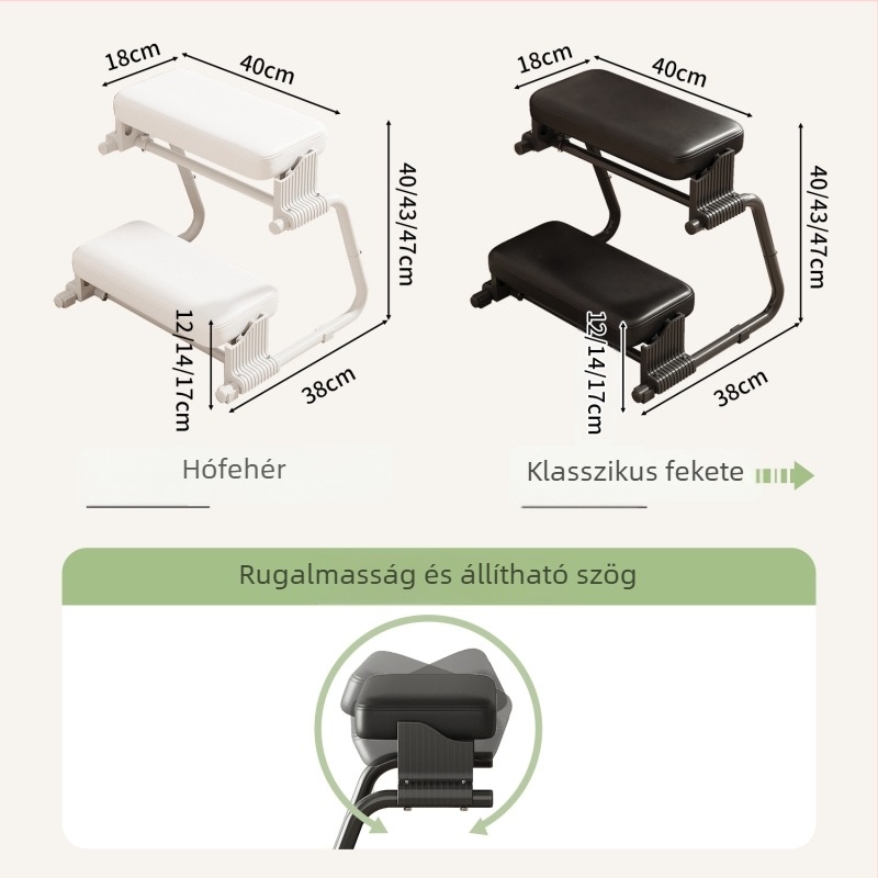 Iroda lábfejtámasz, ergonomikus, csúszásmentes, fémből készült, állítható magasságú, Modell Z Footrest