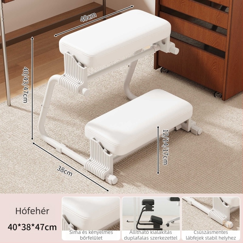 Iroda lábfejtámasz, ergonomikus, csúszásmentes, fémből készült, állítható magasságú, Modell Z Footrest