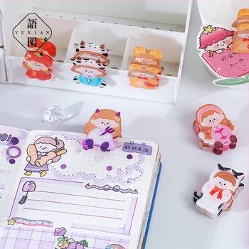 Mo Mo akril planner clip, Fantasy Day sorozat, kézzel festett aranyos lány dizájn