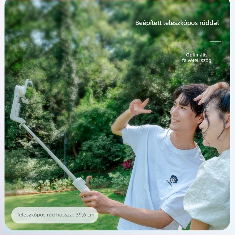 A10 Többfunkciós selfie pálca telefon-tartóval, kézi és padlóra állítható tripod, Bluetooth-távirányító, rezgéscsillapítás és LED világítás, utazáshoz tervezett