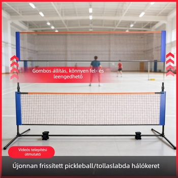 Hordozható badminton hálókeret bel- és kültéri használatra, két az egyben, testreszabható