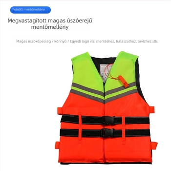 Oxford szövetből készült mentőmellény, habosított kivitel, nagy úszóerő, felnőtteknek, vízi mentéshez és tengeri horgászathoz